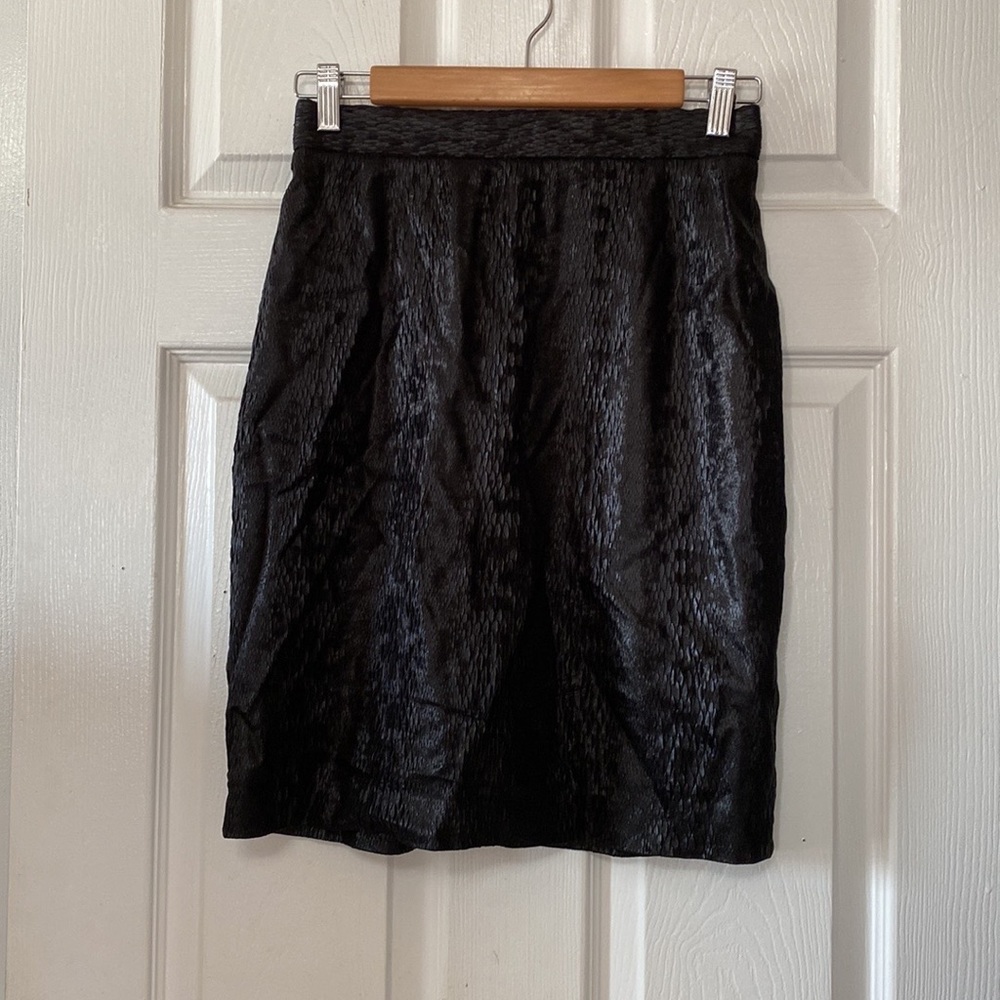ESCADA Black Snake Skin Mini Pencil Skirt